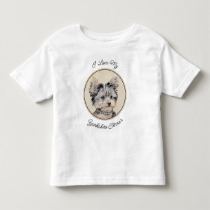 Yorkshire Terrier Puppy Painting Original Hundesch Kleinkind T-shirt