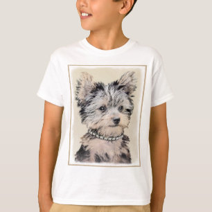 Yorkshire Terrier Puppy Painting Original Hundesch T-Shirt