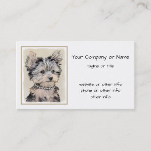 Yorkshire Terrier Puppy Painting Original Hundesch Visitenkarte