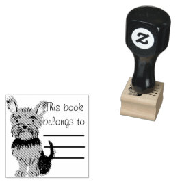 Yorkshire Terrier Puppy Personal Library Briefmark Gummistempel
