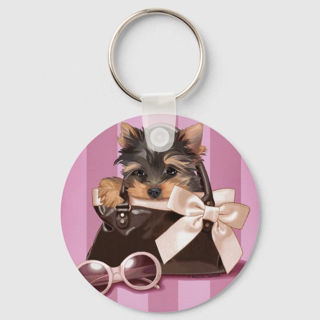 Yorkshire Terrier Puppy Schlüsselanhänger (Vorderseite)