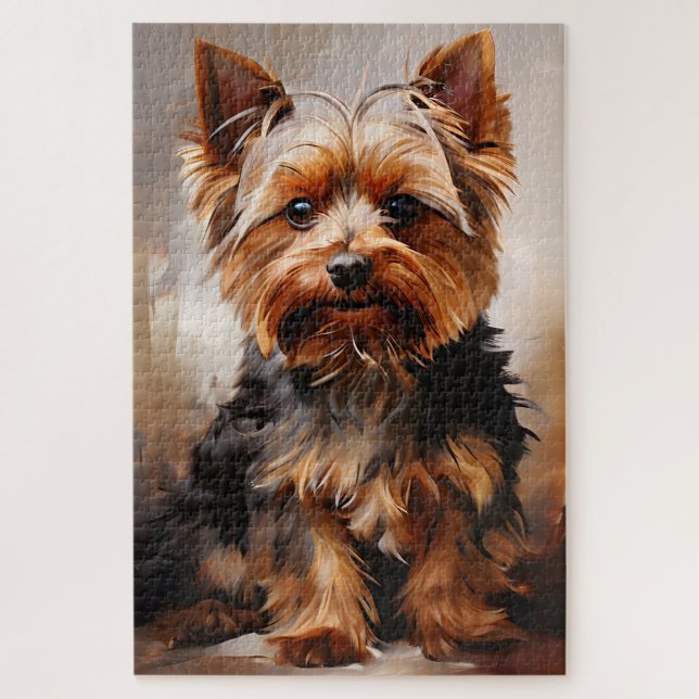 Yorkshire Terrier Realism Art Portrait (Vertikal)