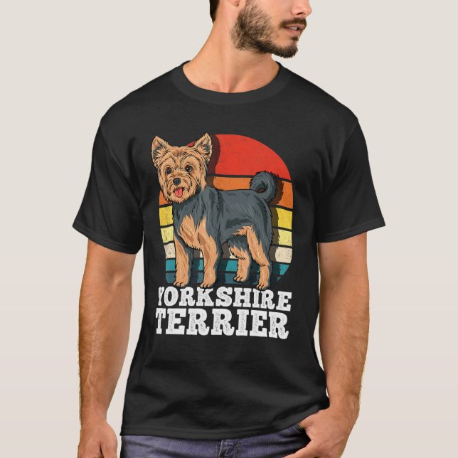 Yorkshire Terrier Retro T-Shirt (Vorderseite)