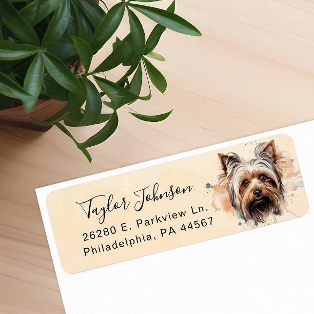 Yorkshire Terrier Return Address Label (Von Creator hochgeladen)