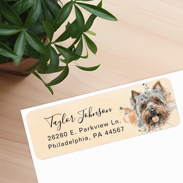 Yorkshire Terrier Return Address Label (Von Creator hochgeladen)