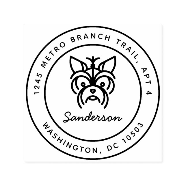Yorkshire Terrier Rücksendeadresse Briefmarke Permastempel (Design)