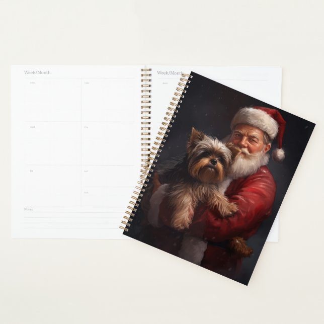 Yorkshire Terrier Santa Claus Festive Noël (Devant avec enveloppe)