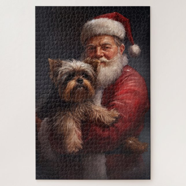 Yorkshire Terrier Santa Claus Weihnachten (Vertikal)