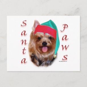 Yorkshire Terrier Santa Paws Feiertagspostkarte