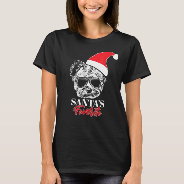 Yorkshire Terrier Santas Favorite Christmas T-Shirt (Vorderseite)