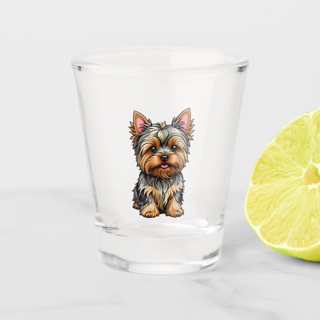 Yorkshire Terrier Schnapsglas (Vorderseite)