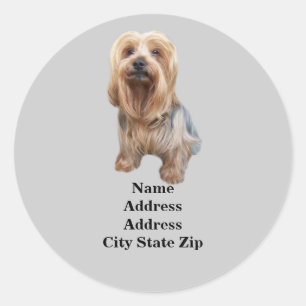 Yorkshire Terrier So Niedliches Adressetikett Runder Aufkleber