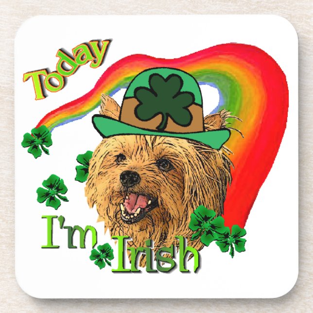 Yorkshire Terrier St Patricks Untersetzer (Vorderseite)
