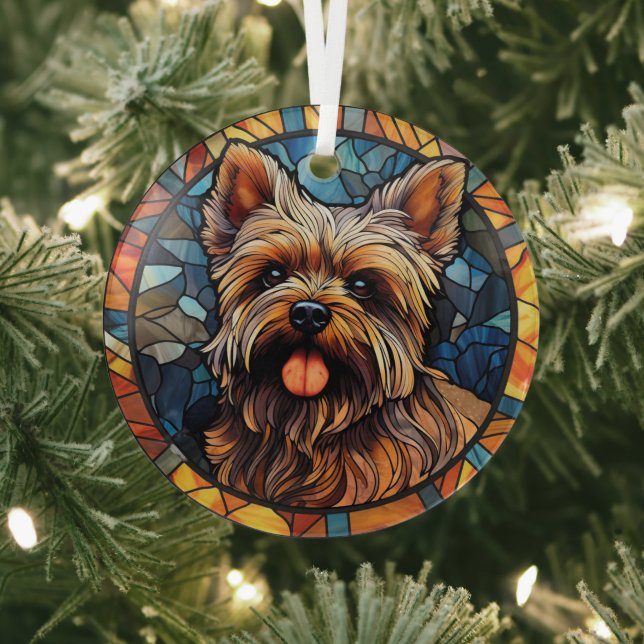 Yorkshire Terrier Stains Ornament Aus Glas (InSitu)