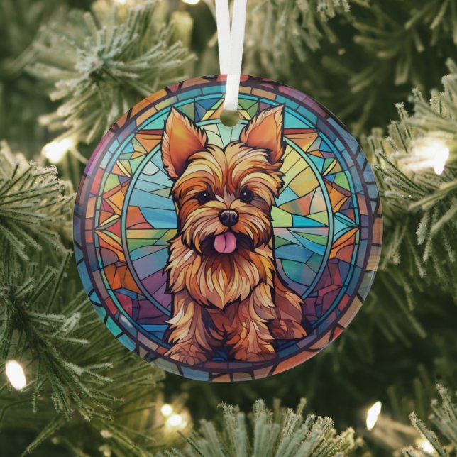 Yorkshire Terrier Stains Ornament Aus Glas (InSitu)