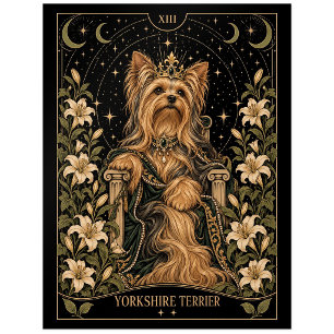 Yorkshire Terrier, Sternen-Tarot-Kunst Postkarte