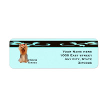 Yorkshire Terrier, Türkis und Schwarz Design