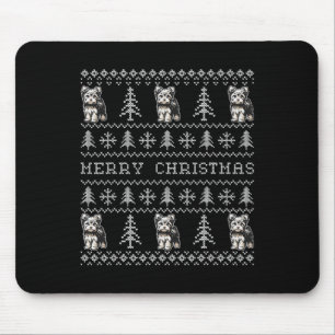 Yorkshire Terrier Ugly Christmas Sweater Funny Dog Mousepad