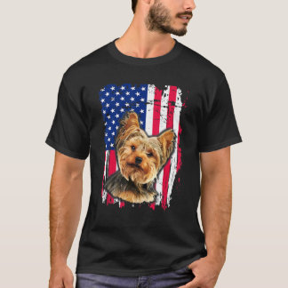 Yorkshire Terrier US Flag 4. Juli T-Shirt