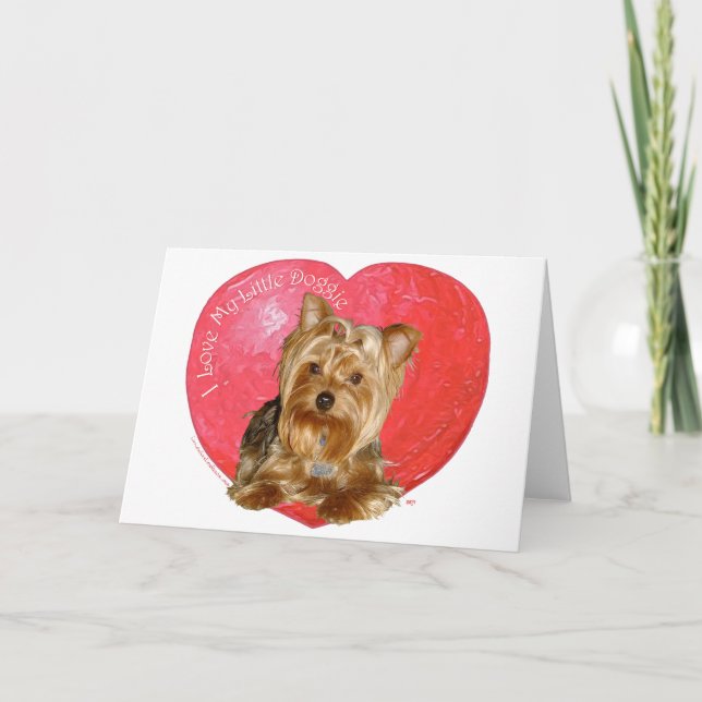 Yorkshire Terrier Valentine's Day Feiertagskarte (Vorderseite)