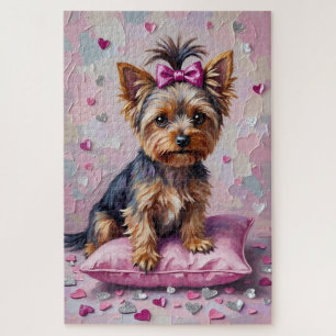Yorkshire Terrier Valentinstag Glitzendes Herz