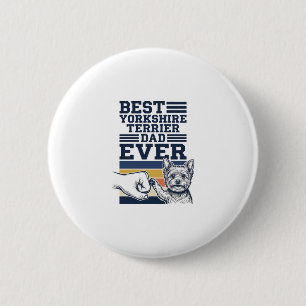 Yorkshire Terrier Vater Fist Bump Vintage Vektor D Button