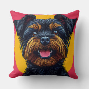 Yorkshire Terrier vor einem hellen Hintergrund Kissen
