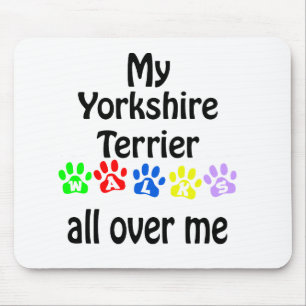 Yorkshire Terrier Walks Design Mousepad