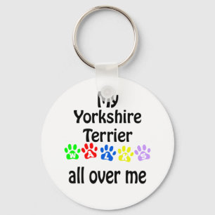 Yorkshire Terrier Walks Design Schlüsselanhänger