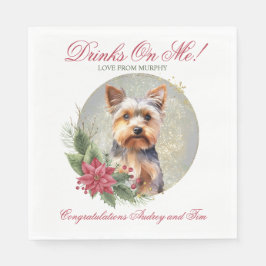 Yorkshire Terrier Wedding Napkins mit Foto für Hun Serviette