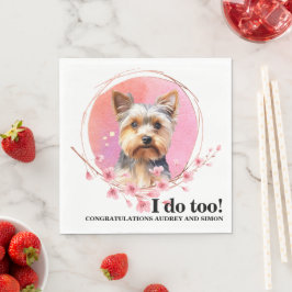 Yorkshire Terrier Wedding Napkins mit Foto für Hun Serviette