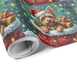 Yorkshire Terrier Weihnachten Santa-Tasche Abenteu Geschenkpapier