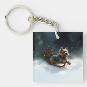 Yorkshire Terrier Weihnachten Schnee Winter Schlüsselanhänger