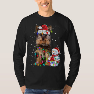 Yorkshire Terrier Weihnachtsfeier Weihnachtsmannmü T-Shirt
