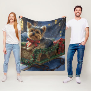 Yorkshire Terrier Weihnachtsfeiertage Fleecedecke