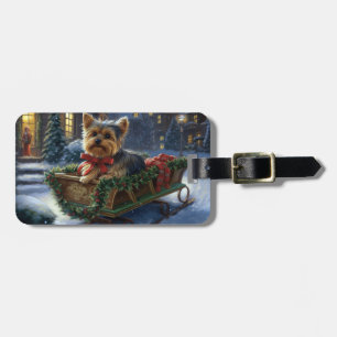 Yorkshire Terrier Weihnachtsfeiertage Gepäckanhänger