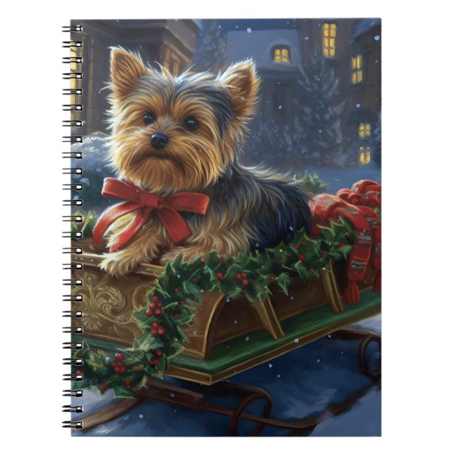 Yorkshire Terrier Weihnachtsfeiertage Notizblock (Vorderseite)