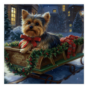 Yorkshire Terrier Weihnachtsfeiertage Poster