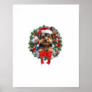 Yorkshire Terrier Weihnachtsfeiertage Xmas Poster