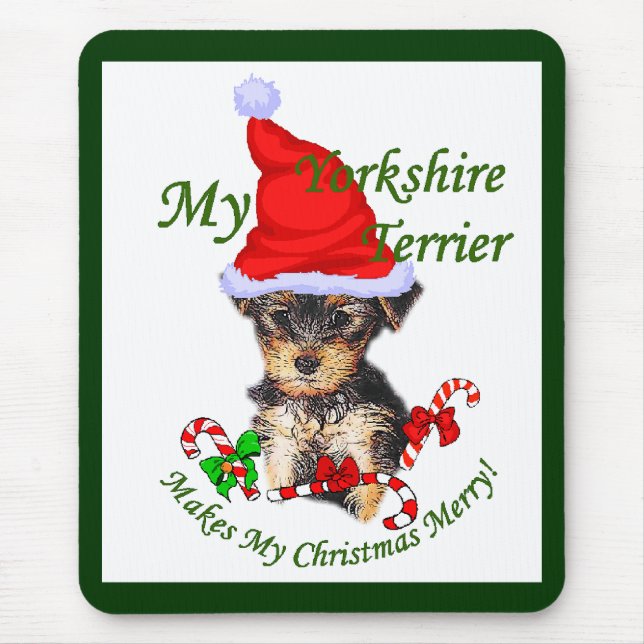 Yorkshire Terrier Weihnachtsgeschenke Mousepad (Vorne)