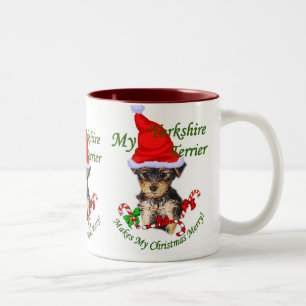 Yorkshire Terrier Weihnachtsgeschenke Zweifarbige Tasse