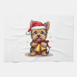 Yorkshire Terrier Weihnachtsglocken Geschirrtuch