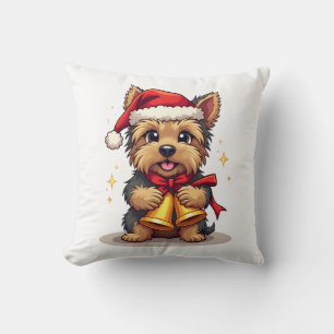 Yorkshire Terrier Weihnachtsglocken Kissen