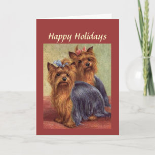 Yorkshire Terrier Weihnachtskarte Feiertagskarte