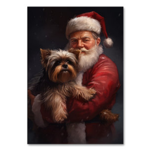Yorkshire Terrier Weihnachtsmann Festliches Weihna Tischnummer