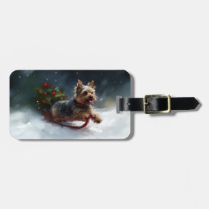 Yorkshire Terrier Weihnachtsschnee Gepäckanhänger