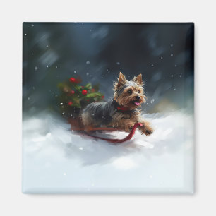 Yorkshire Terrier Weihnachtsschnee Magnet
