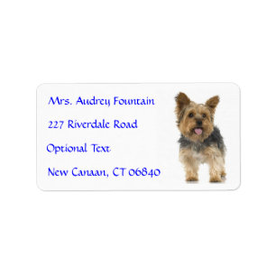 Yorkshire Terrier Welpenname Briefmarke Adressaufkleber