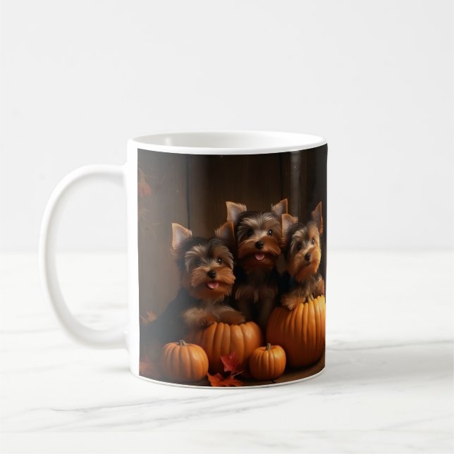 Yorkshire Terrier Welppy Autumn Delight Pumpkin Kaffeetasse (Links)