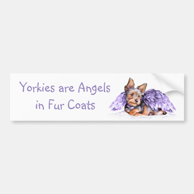 Yorkshire Terrier Yorkie Angel Autoaufkleber (Vorne)